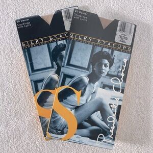 Vintage Presidents Choice Silky Stayups Stockings Pantyhose Nude Tall x2